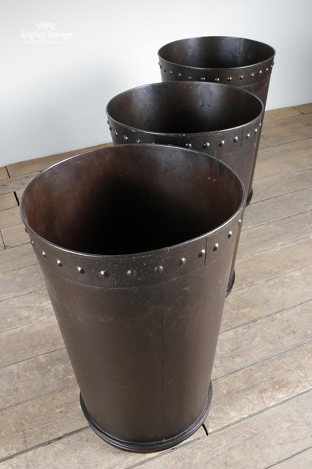 Large Metal Bins / Pots / Umbrella Stands, 20th Century In Good Condition For Sale In London, GB