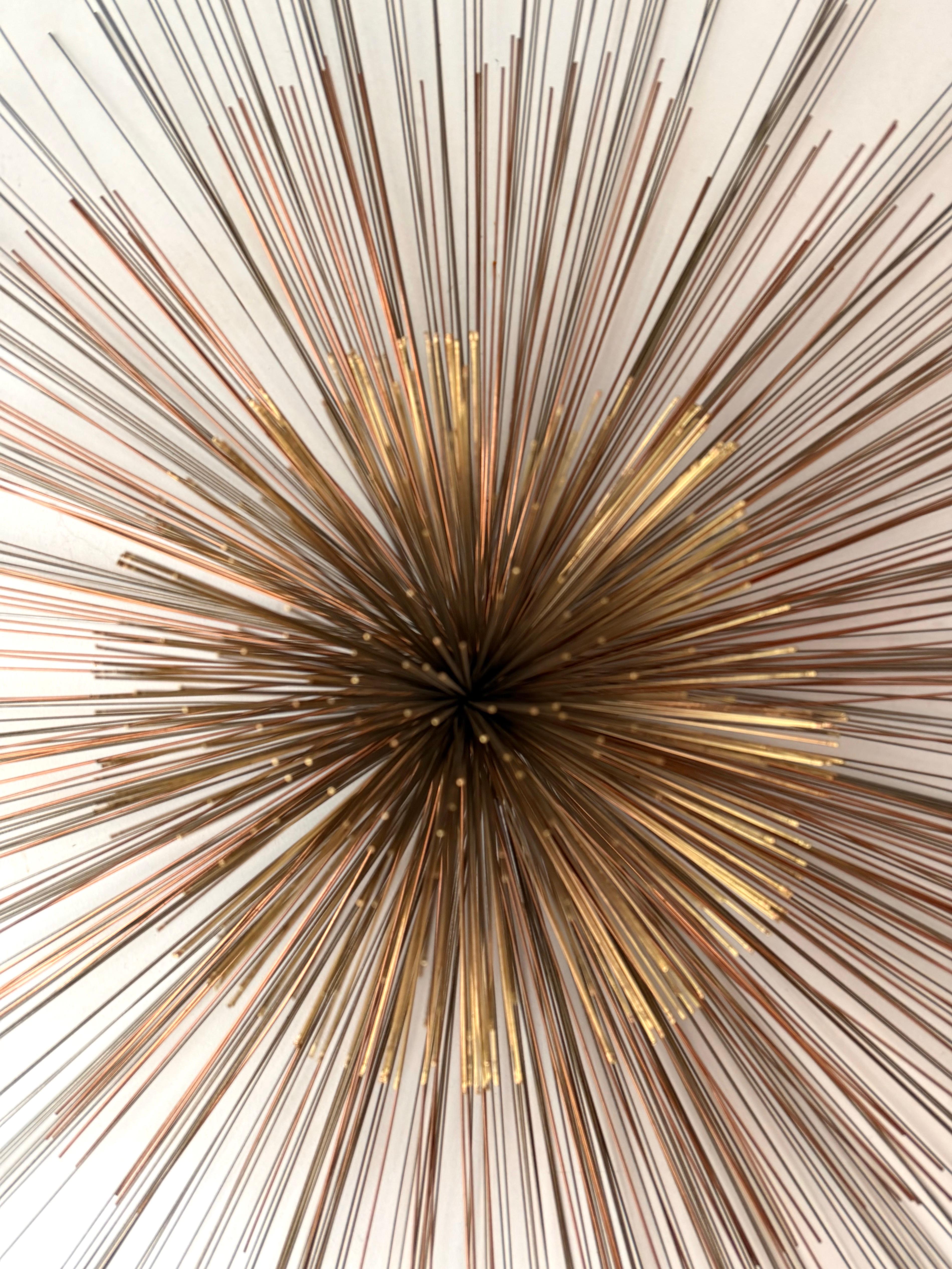 Large Metal Brass Abstract Wall Sculpture by Curtis Jere. USA, 1980s en venta 4