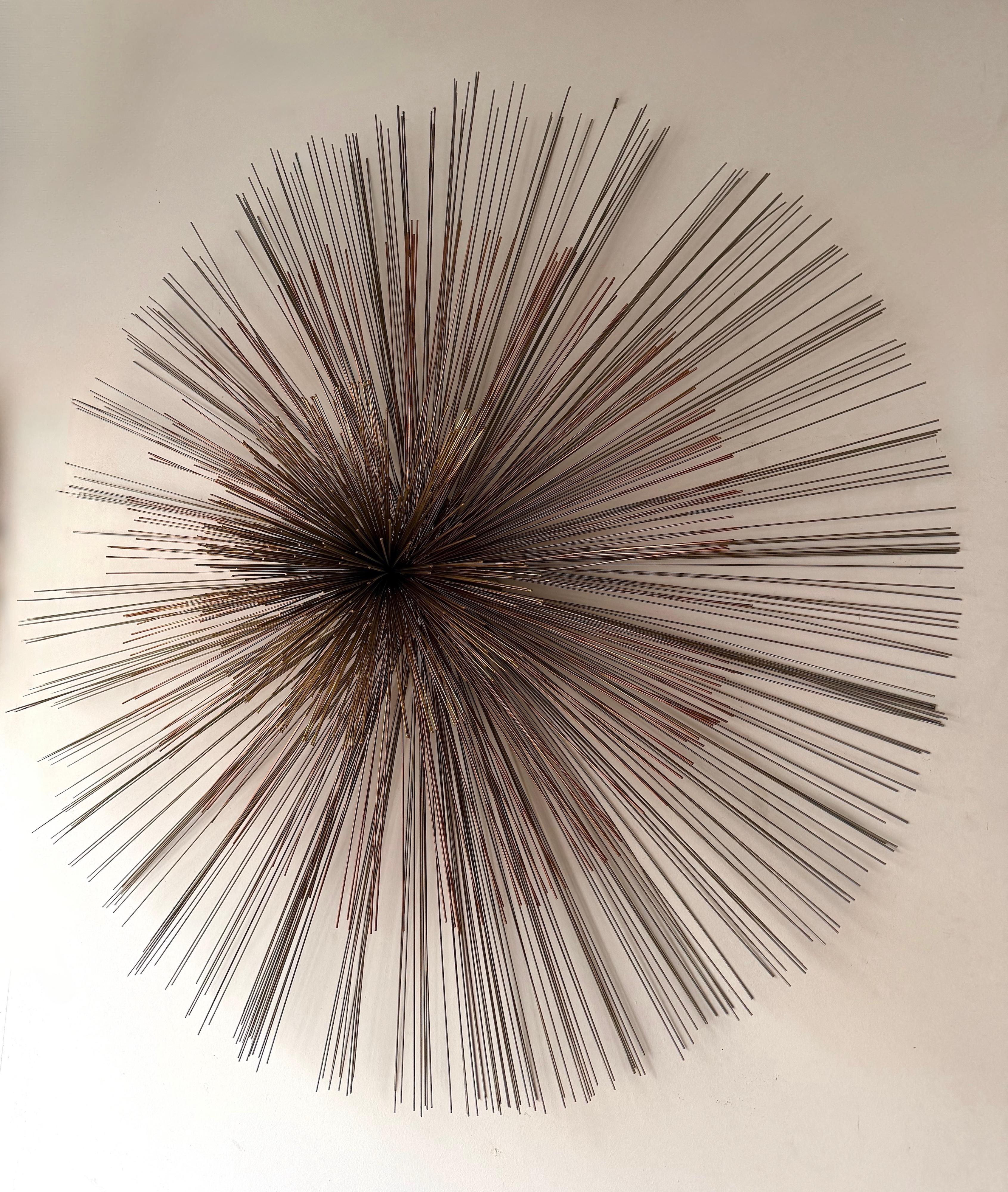 Large Metal Brass Abstract Wall Sculpture by Curtis Jere. USA, 1980s en venta 2