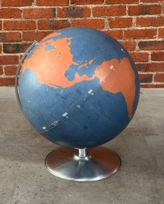 Large Metal c.1930s - 1950s Teaching Aid Globe
