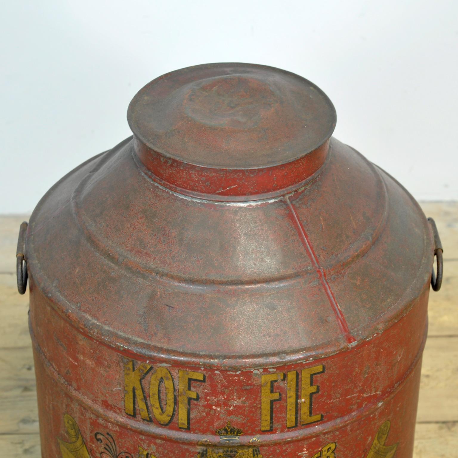 Große Metall-Kaffeedose von H. Smith, CIRCA 1920 im Zustand „Relativ gut“ im Angebot in Amsterdam, Noord Holland
