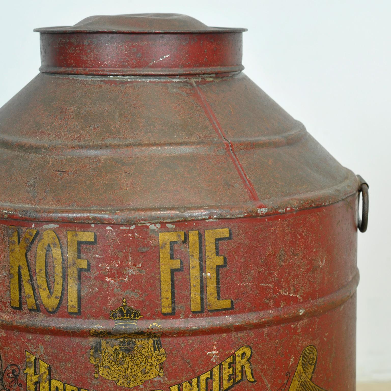 Große Metall-Kaffeedose von H. Smith, CIRCA 1920 (Frühes 20. Jahrhundert) im Angebot