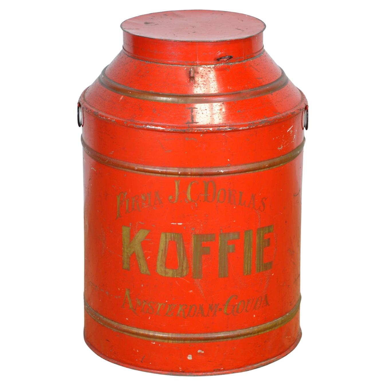 Grande boîte à café en métal par A.C. Dorlas, Circa 1920