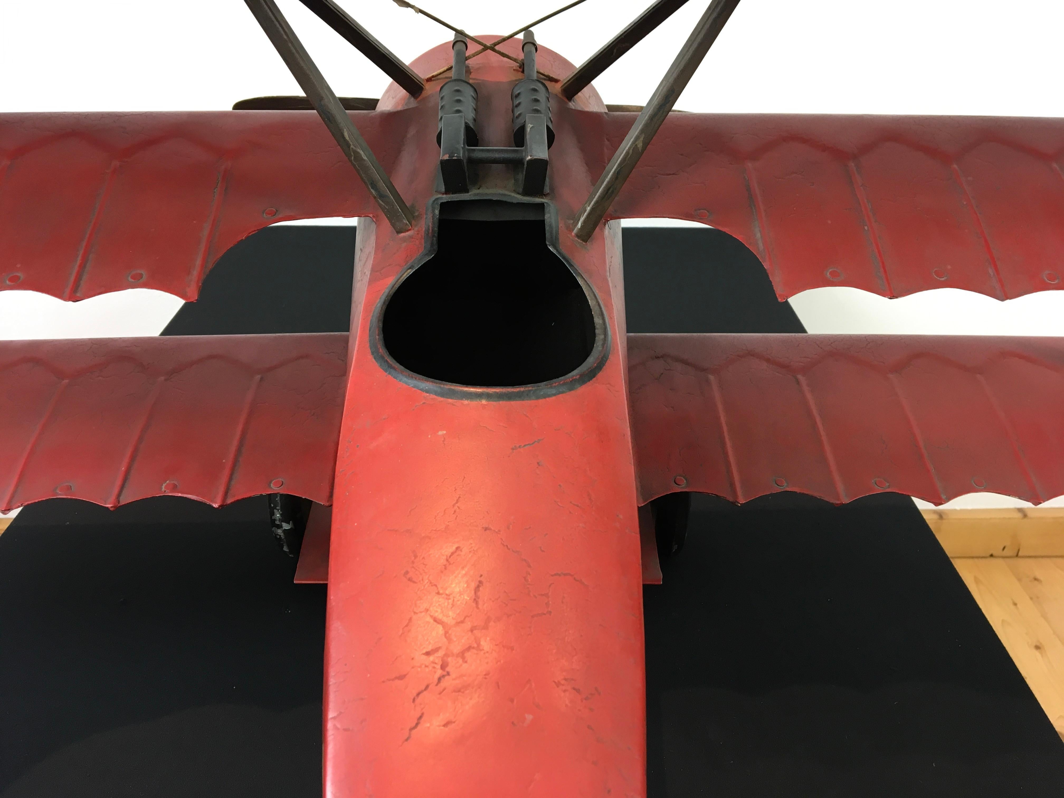 Large Metal Fokker Red Baron Tri-Plane Model 9