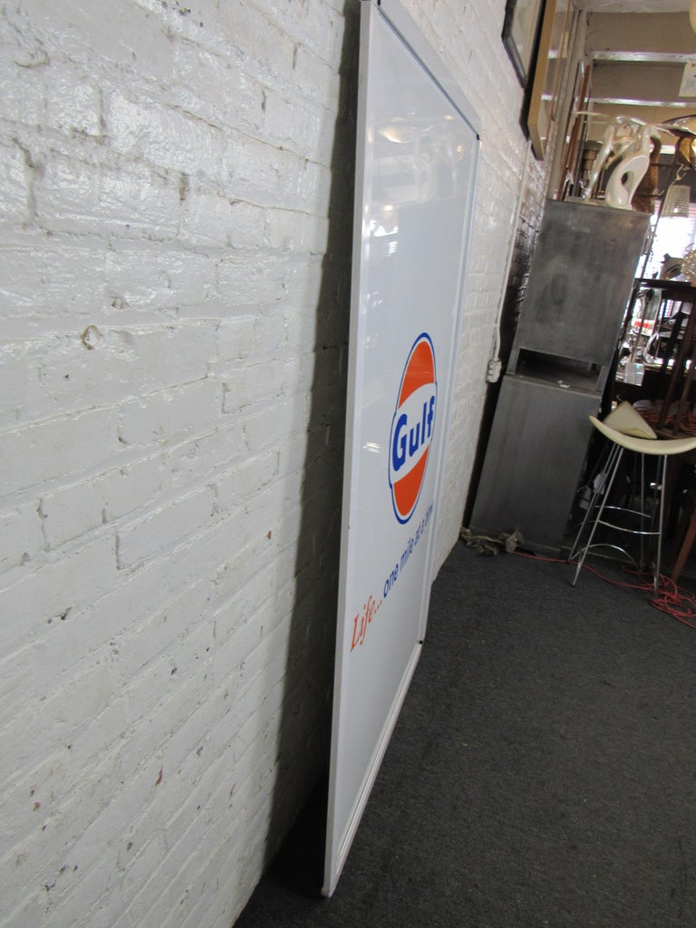 Large Metal Gulf Gas Station Sign For Sale at 1stDibs
