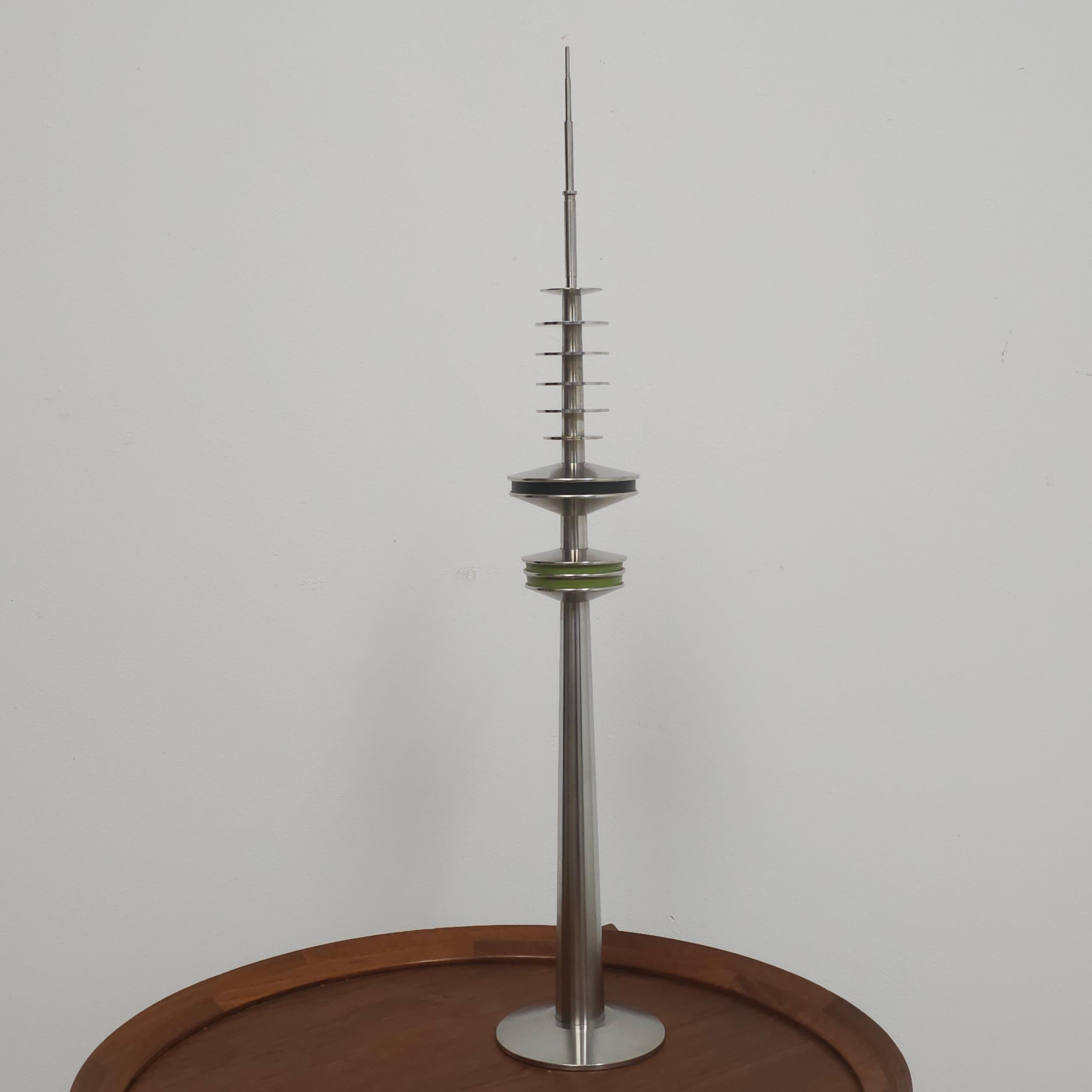 Mid-Century Modern Large metal Hamburg tv tower scale modell statue  For Sale