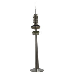 Large metal Hamburg tv tower scale modell statue 
