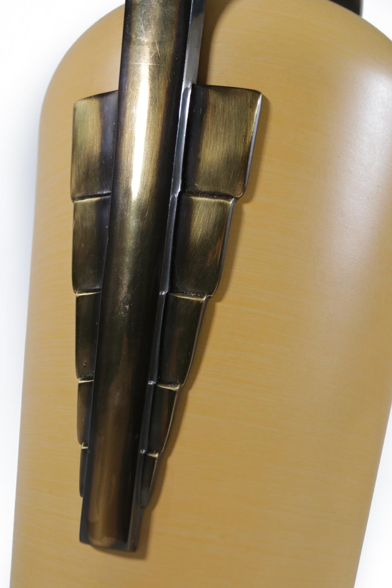 Large Metal Hollywood Regency Style Table Lamp from the 1980s In Good Condition In Boven Leeuwen, NL