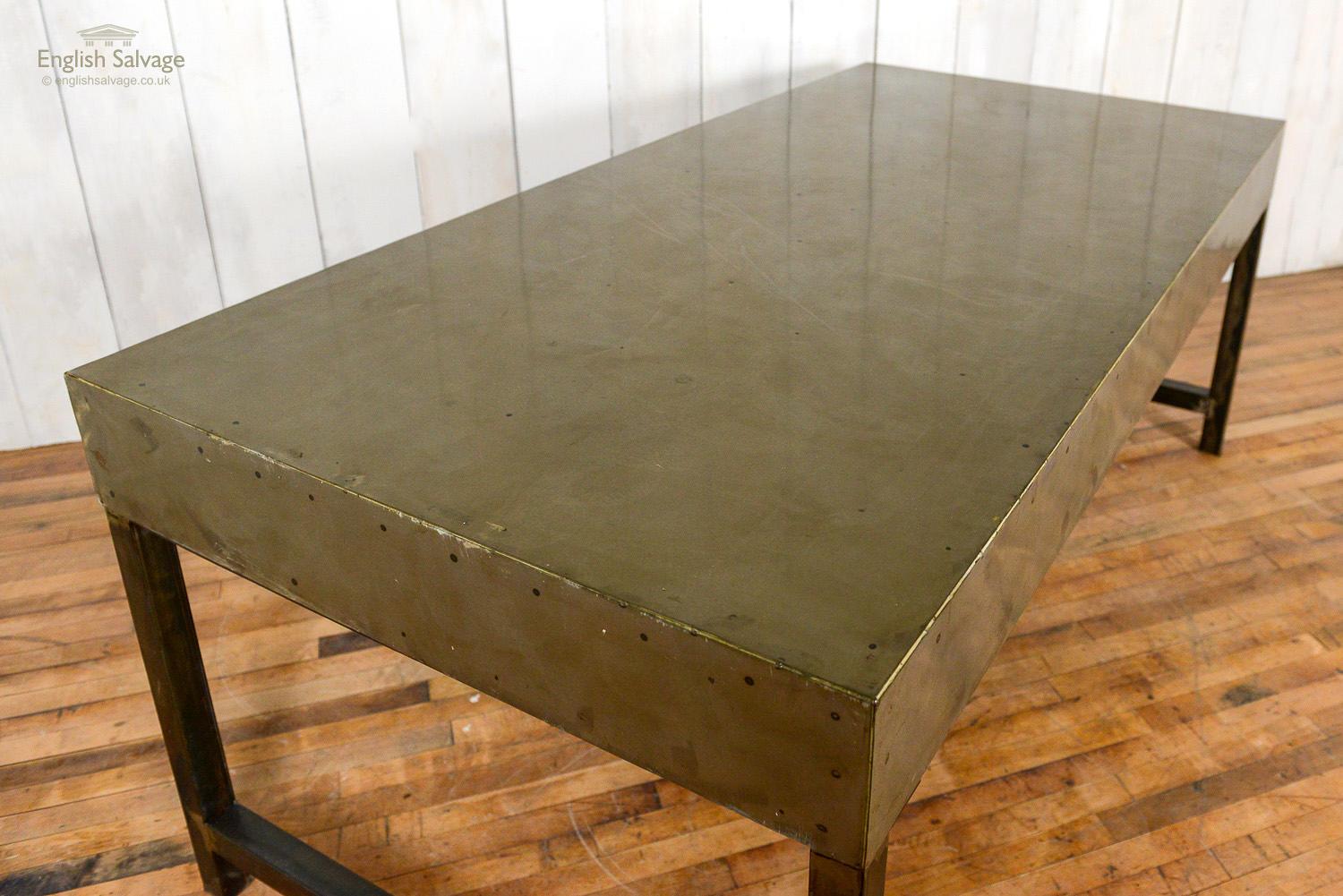 European Large Metal Industrial Style Table, 20th Century For Sale
