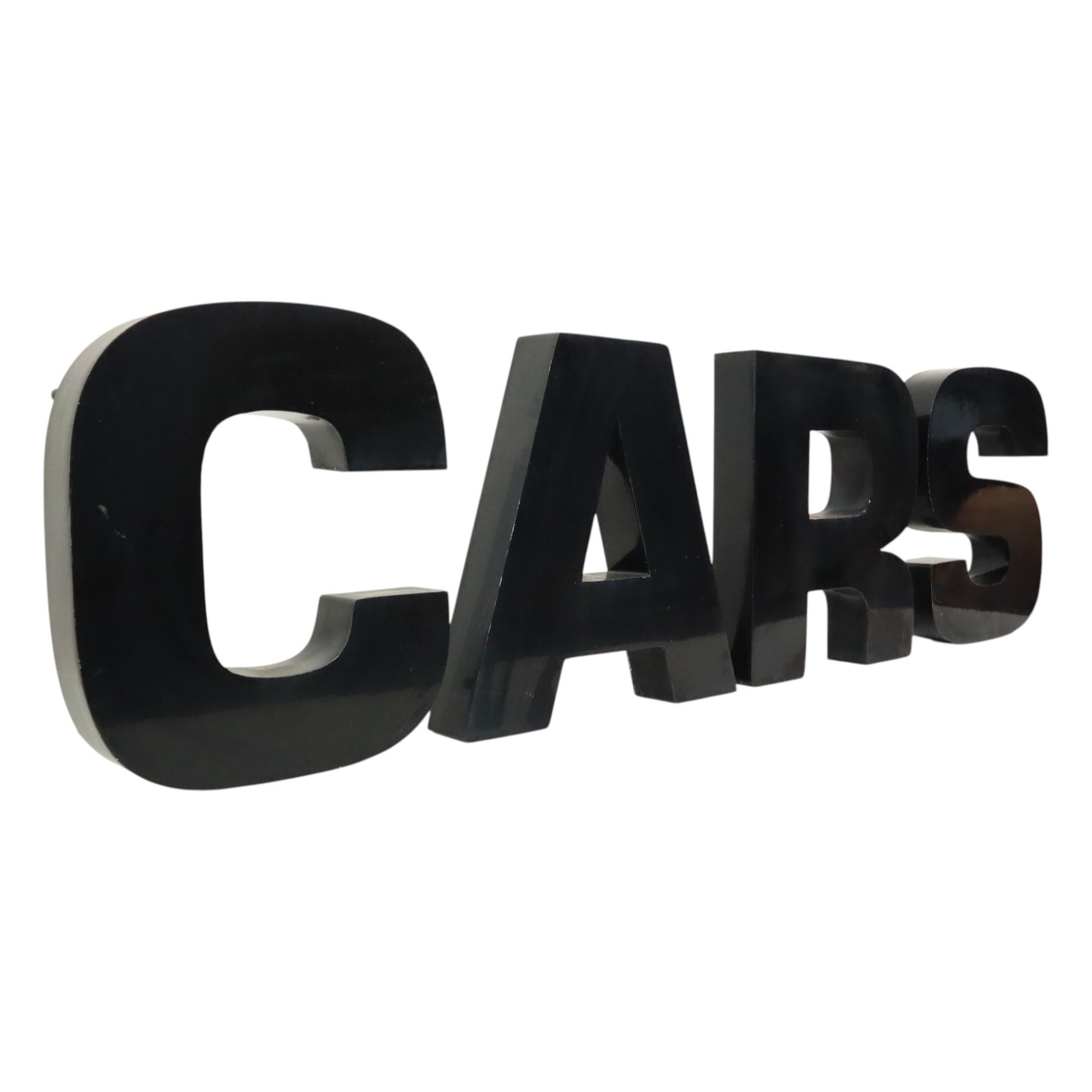 Große Metallbuchstaben Autos Schwarz lackiert Werbung Mancave im Angebot 7
