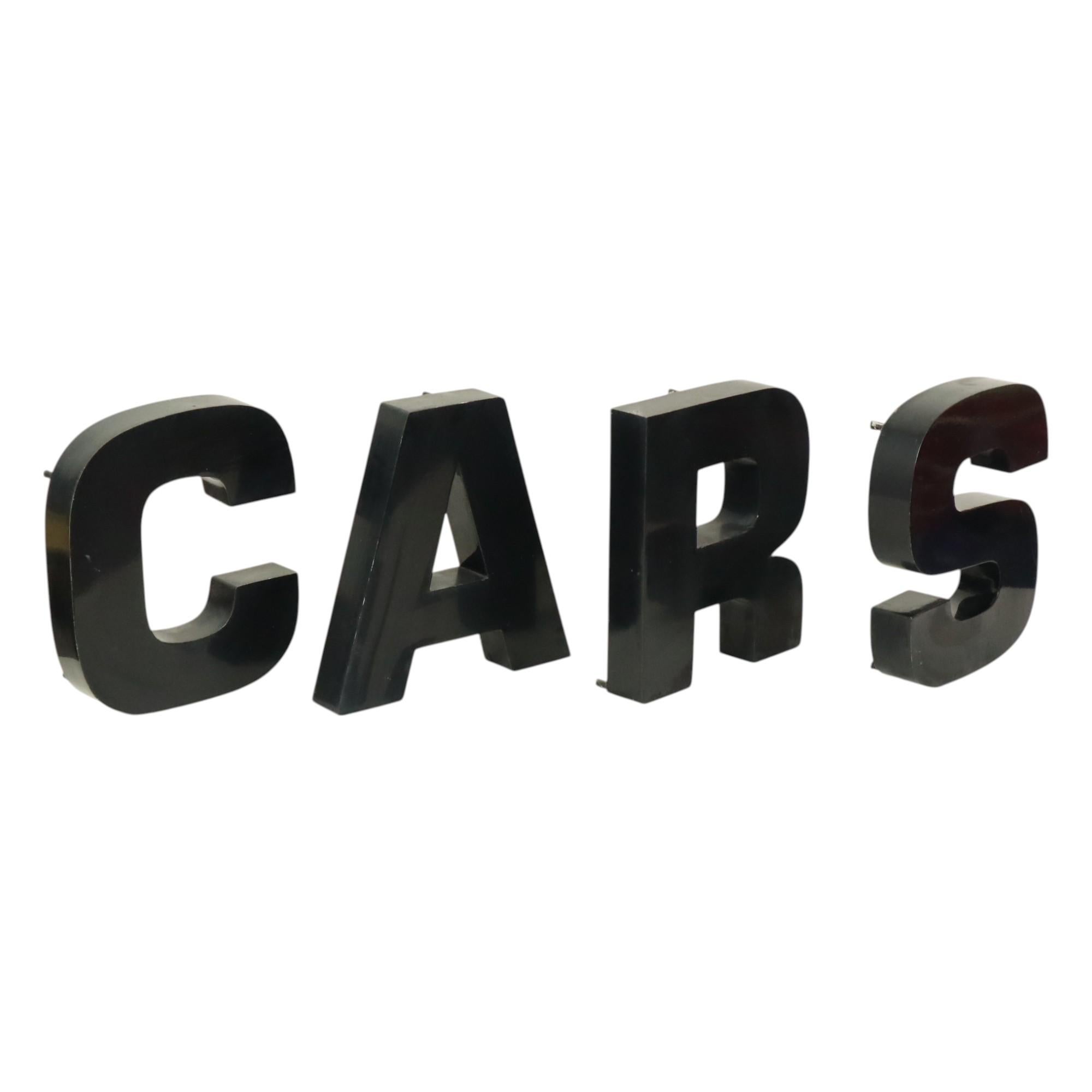 Große Metallbuchstaben Autos Schwarz lackiert Werbung Mancave im Angebot 8