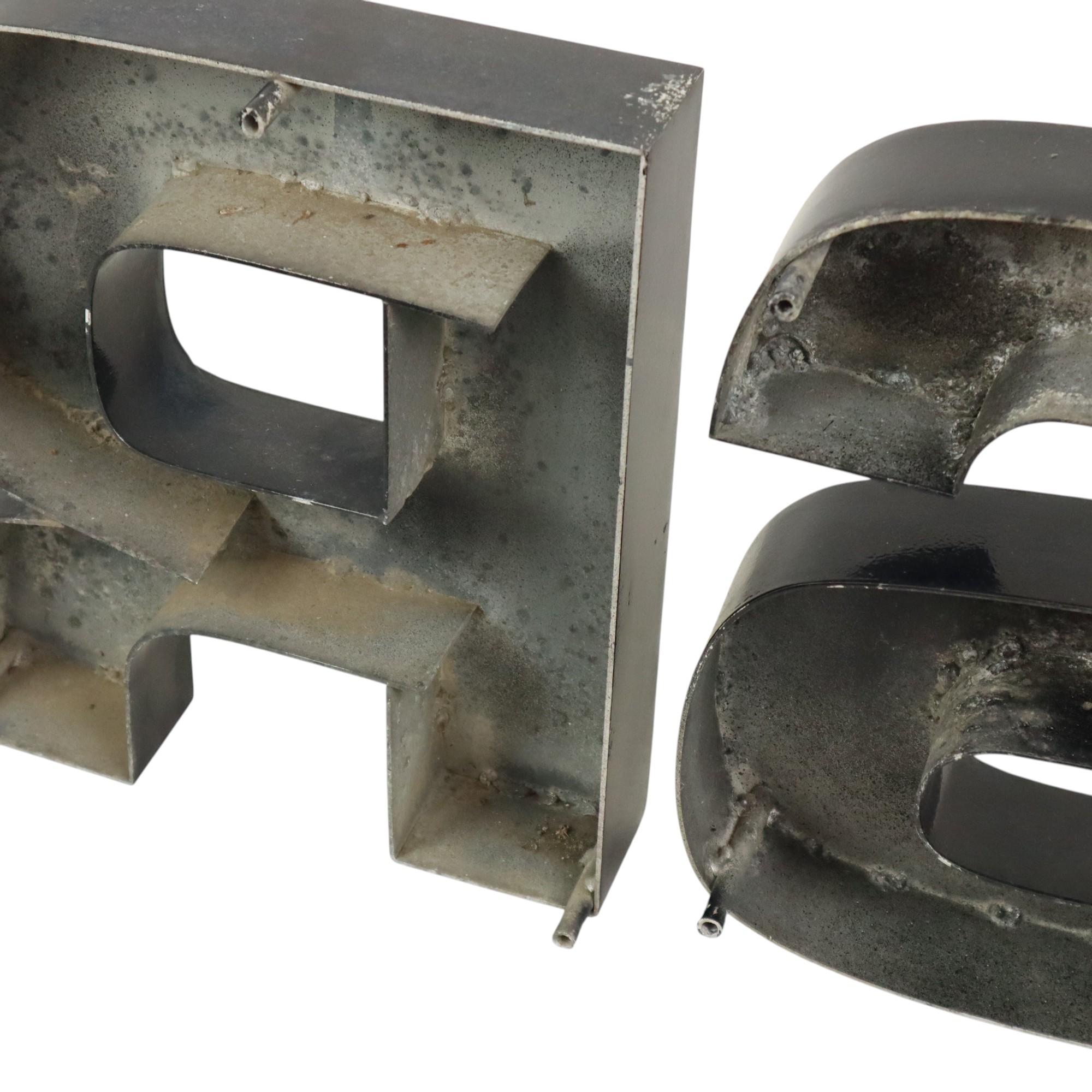 Große Metallbuchstaben Autos Schwarz lackiert Werbung Mancave im Angebot 10