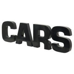 Lettere grandi in metallo Cars verniciate di nero Pubblicità Mancava