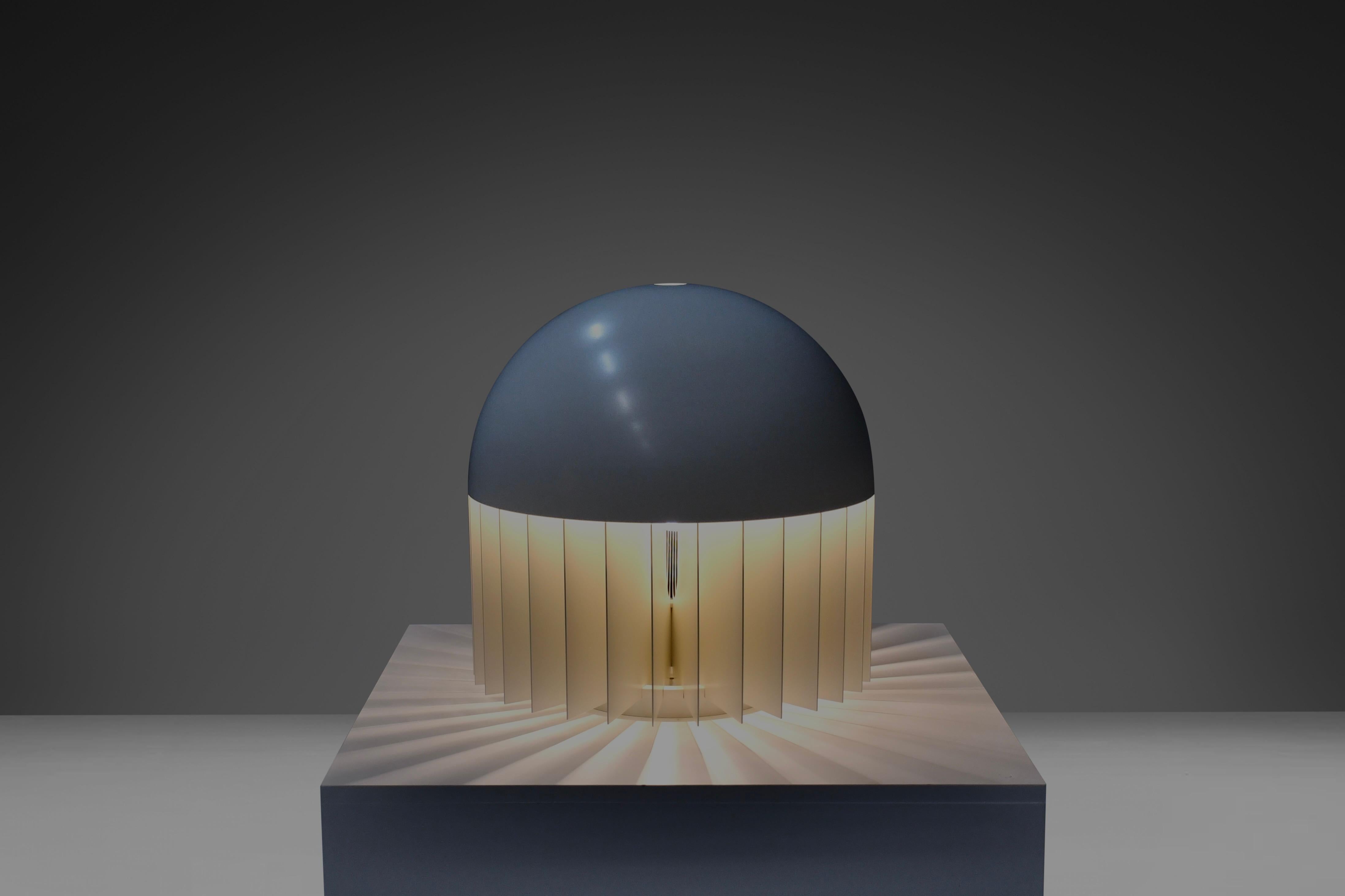 Large metal 'MT' Table / Floor Lamp by Giancarlo Mattioli for Sirrah, Italy 1969 In Excellent Condition For Sale In Echt, NL