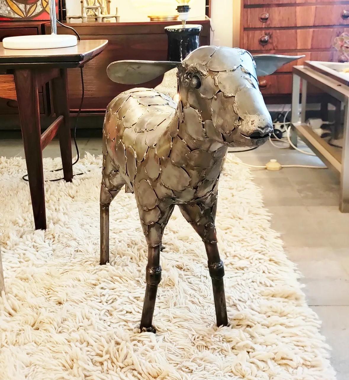 Spanish Large Metal Sheep Sculpture, Spain, 1970s For Sale