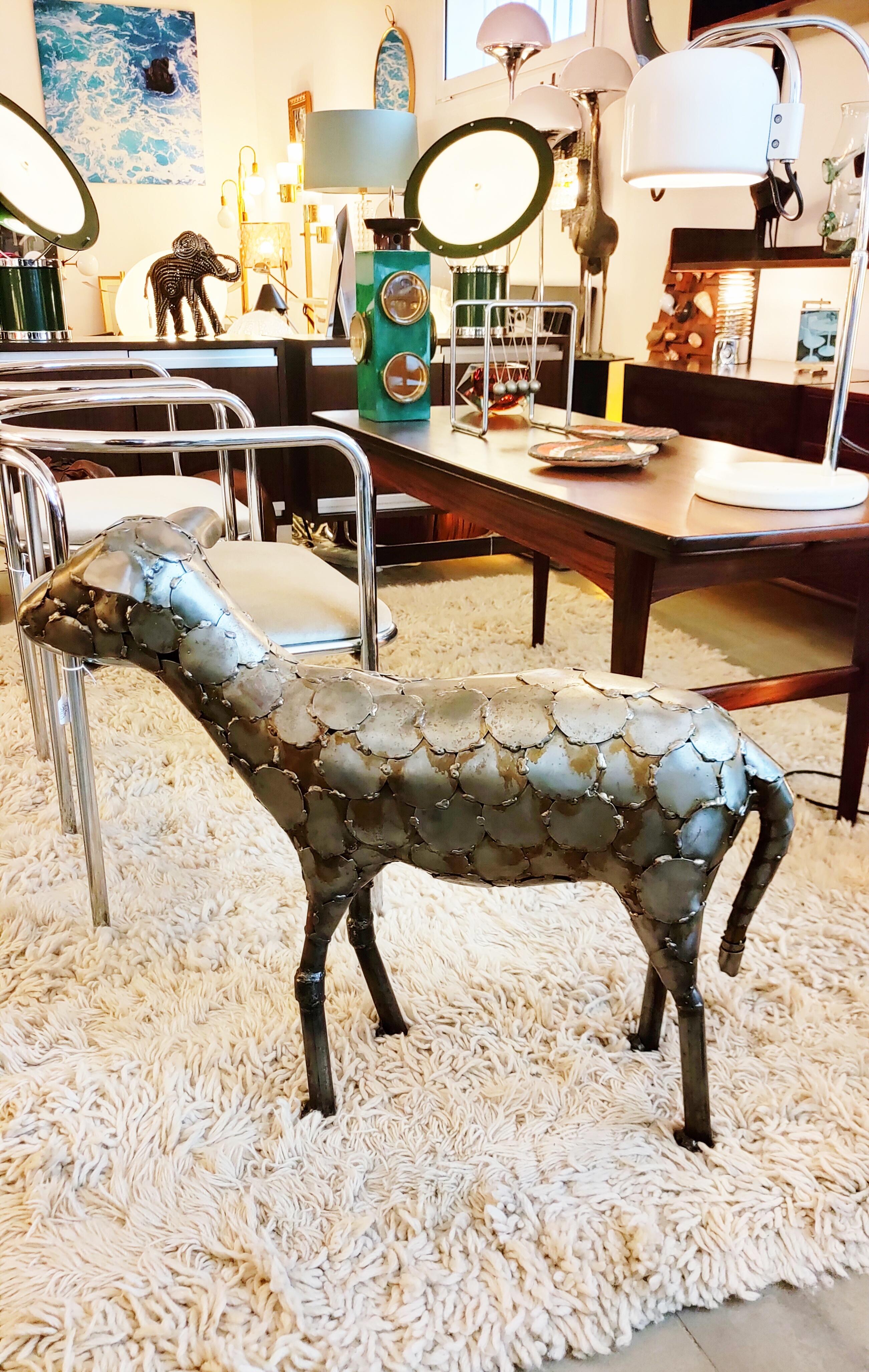 20ième siècle Grande sculpture de moutons en métal, Espagne, 1970 en vente