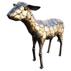 Large Metal Sheep Sculpture, Spain, 1970s