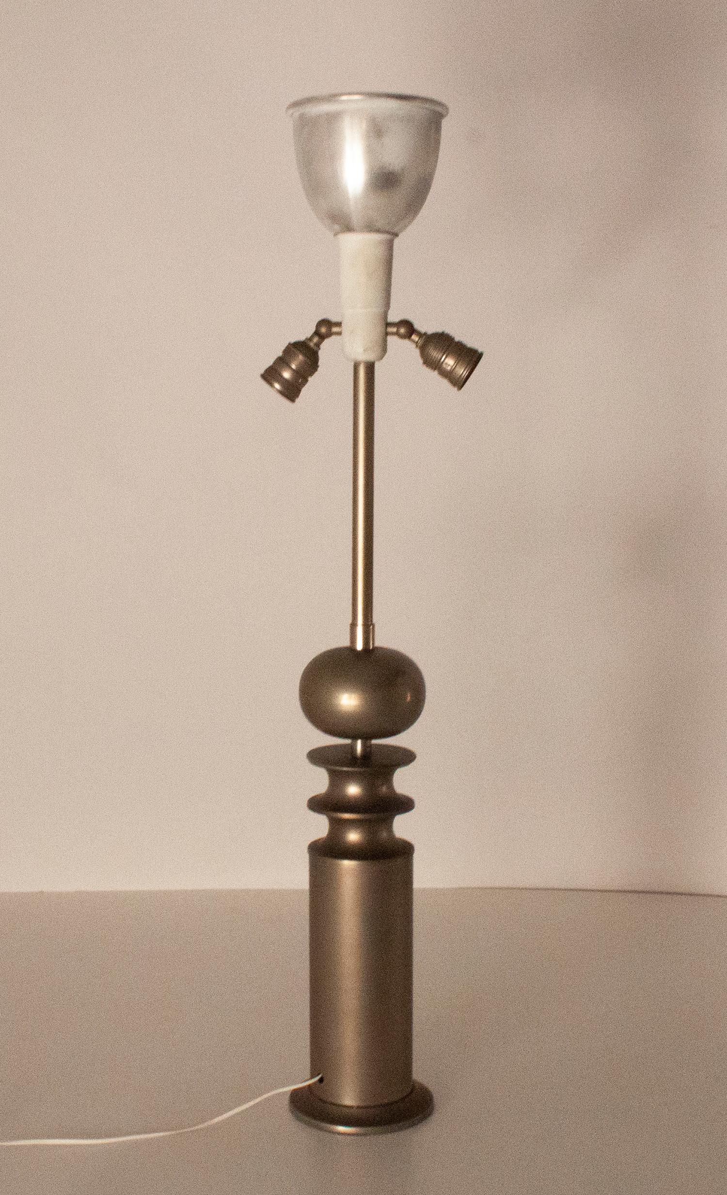 Spanish Large Metal Table Lamp, Spain, 1970's For Sale
