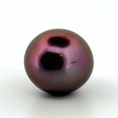 Large Metallic Mauve Cultured Pearl Loose Bead 14-15.25mm Near Round Freshwater