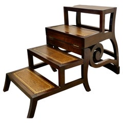 Antique Large Metamorphic Library Chair or Library Steps