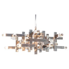 Large metric chandelier by Gaetano Sciolari, Italy 1960s