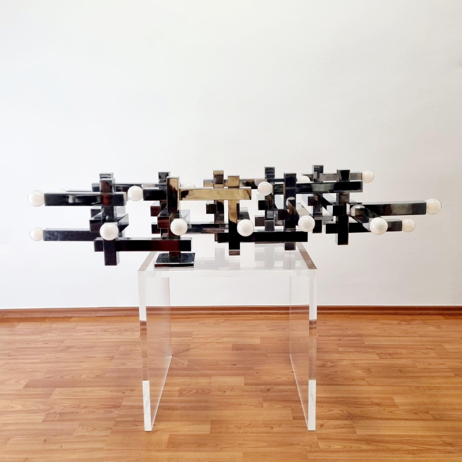 Large Metric Wall Lamp Designed by Gaetano Sciolari for Sciolari, Italy 60s 3
