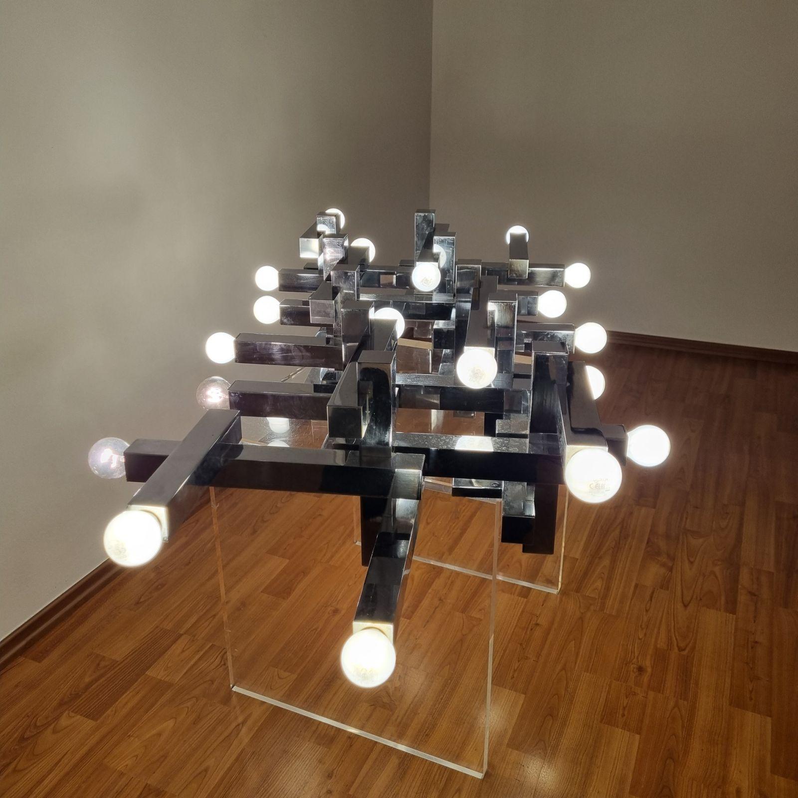 Large Metric Wall Lamp Designed by Gaetano Sciolari for Sciolari, Italy 60s 5