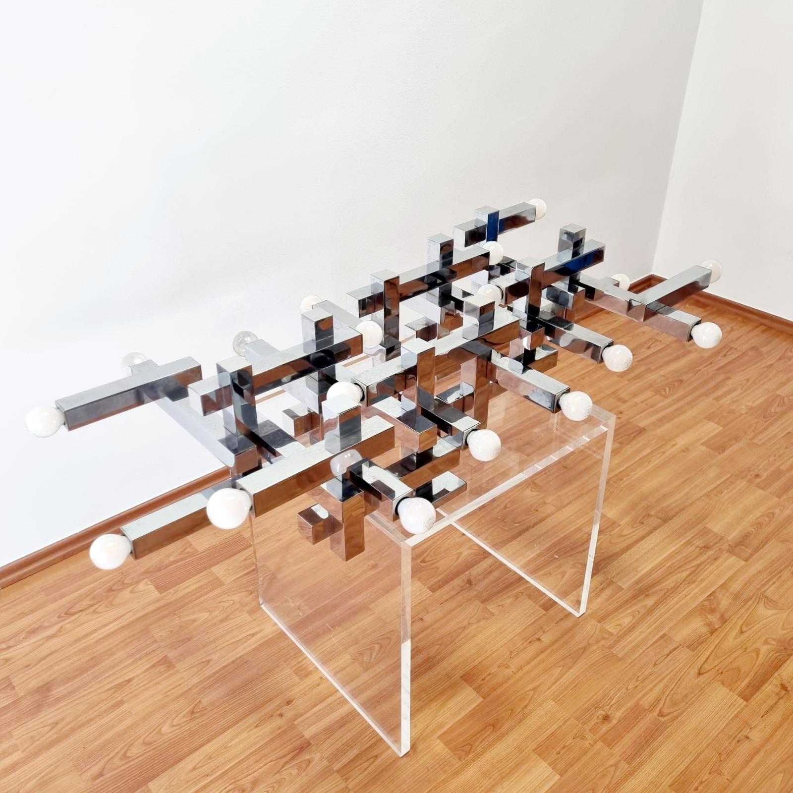 Large Metric Wall Lamp Designed by Gaetano Sciolari for Sciolari, Italy 60s 12