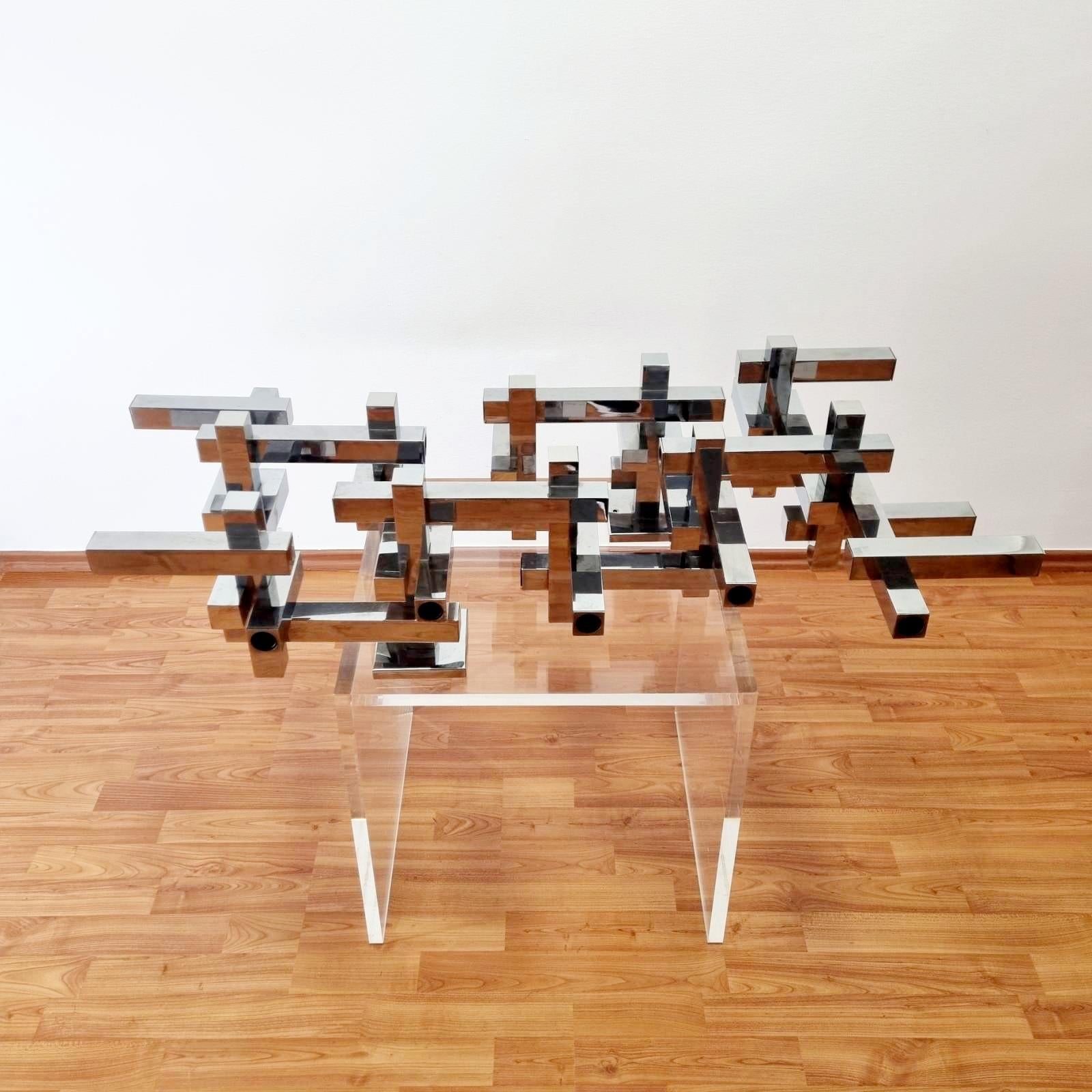 Metal Large Metric Wall Lamp Designed by Gaetano Sciolari for Sciolari, Italy 60s