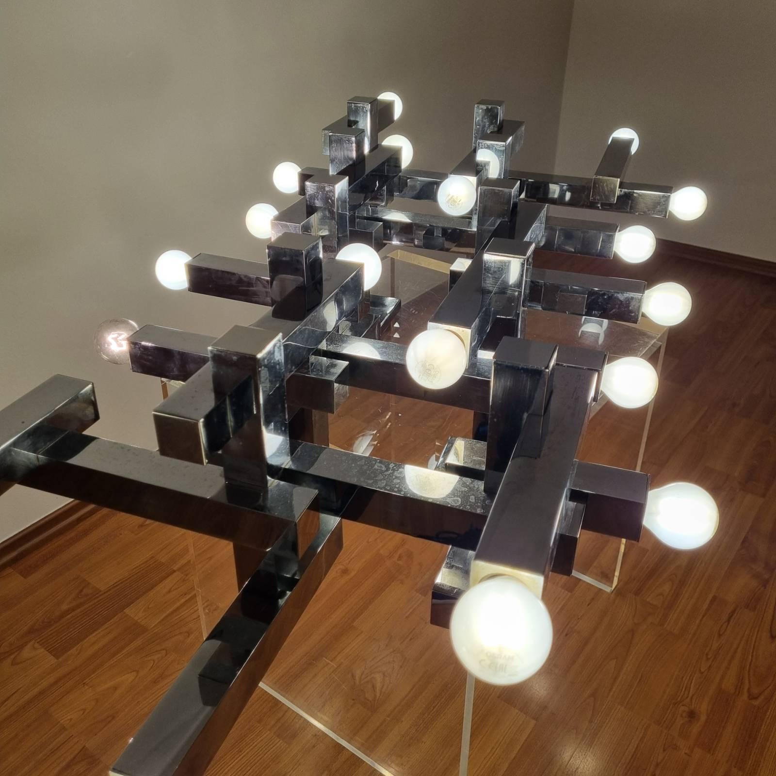 Large Metric Wall Lamp Designed by Gaetano Sciolari for Sciolari, Italy 60s 1