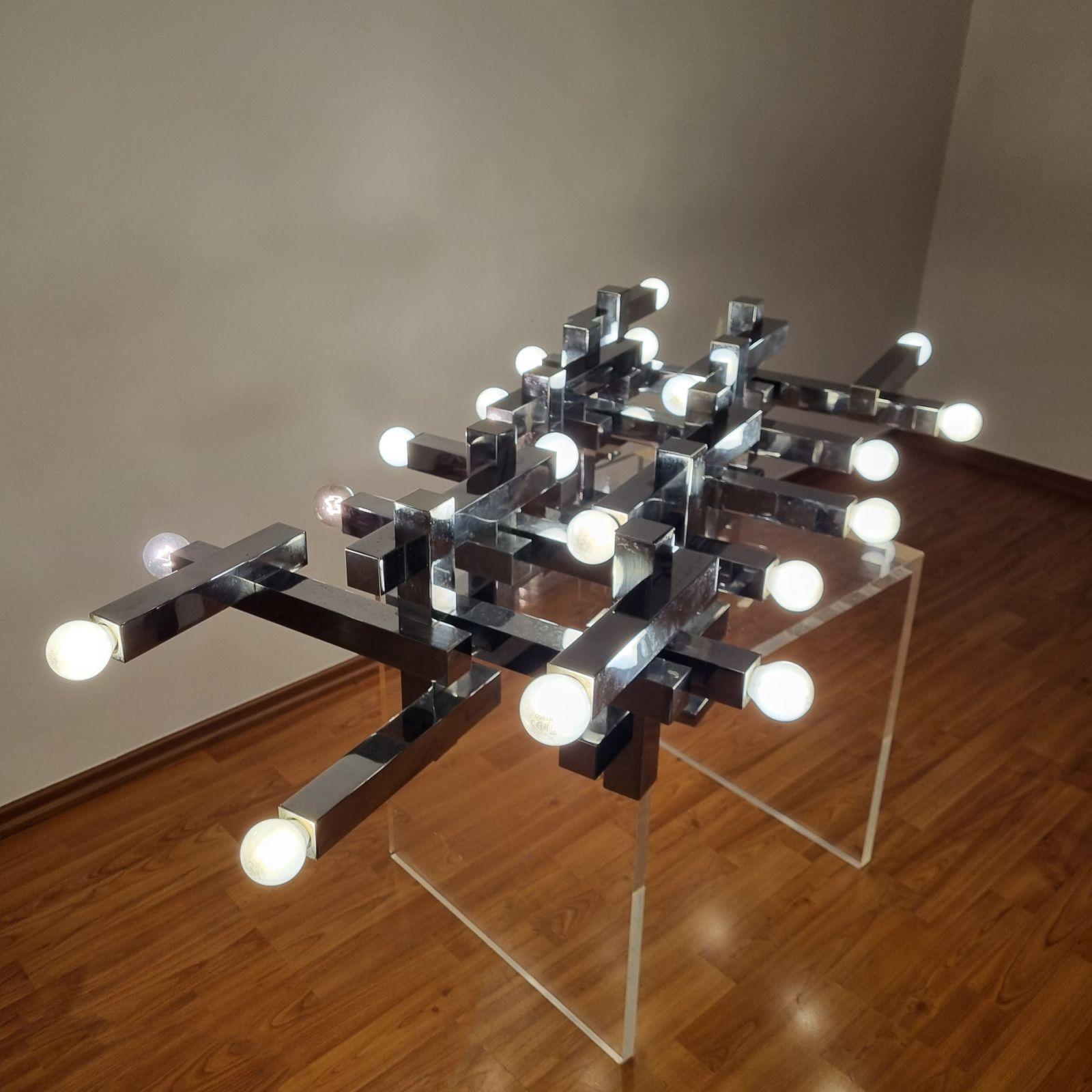 Large Metric Wall Lamp Designed by Gaetano Sciolari for Sciolari, Italy 60s 2
