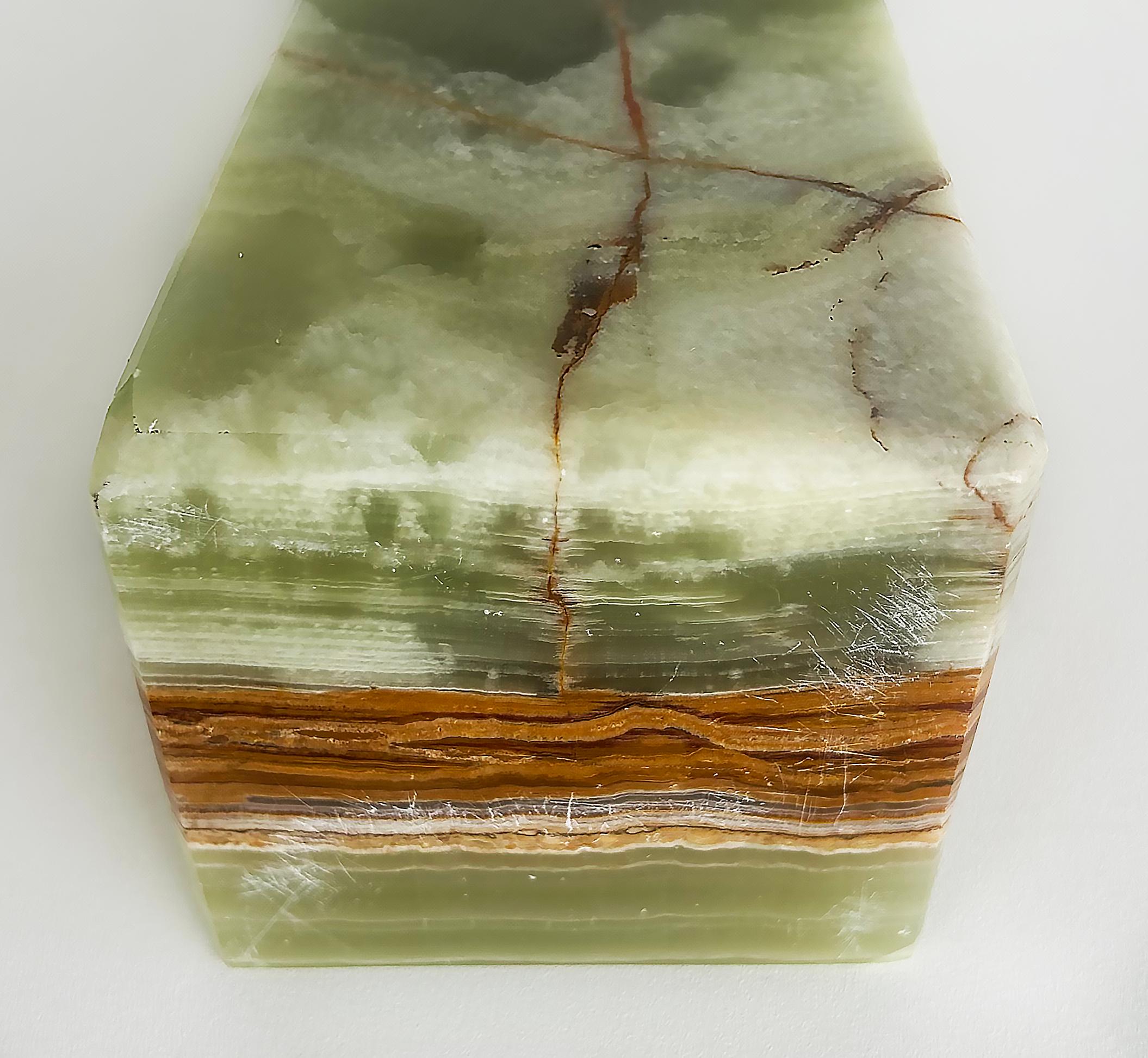 Large Mexican Green Onyx Tower Obelisk Specimen Weighing 20 lbs. For Sale 6