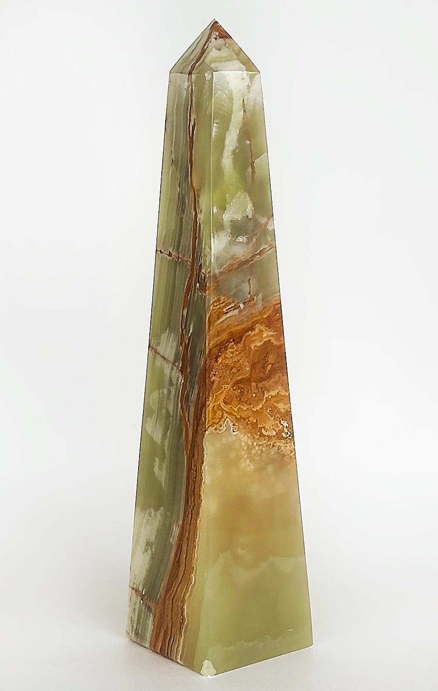 Large Mexican Green Onyx Tower Obelisk Specimen Weighing 20 lbs. For Sale 3
