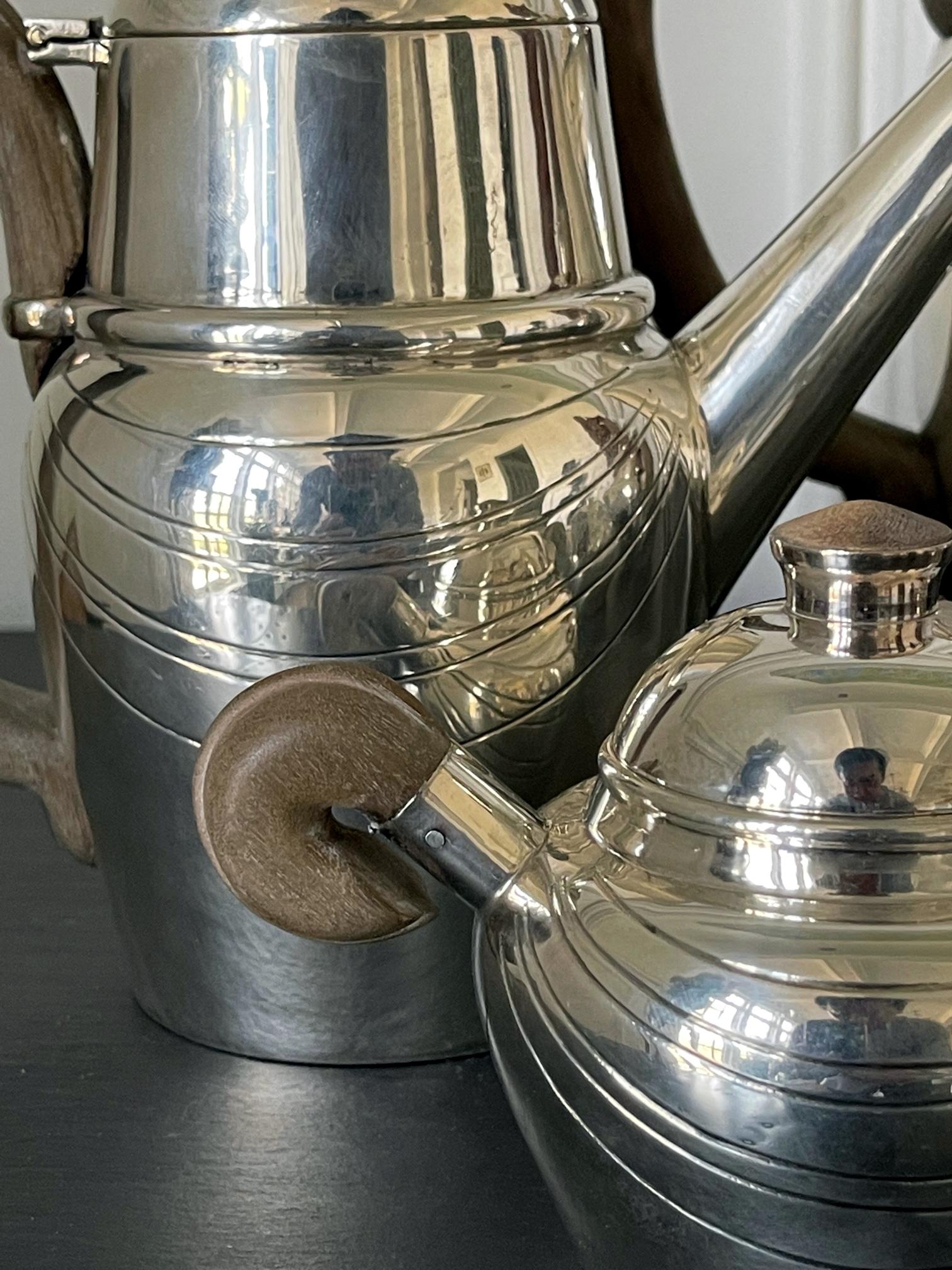 Large Mexican Modern Sterling Silver Coffee Tea Serving Set William Spratling For Sale 11