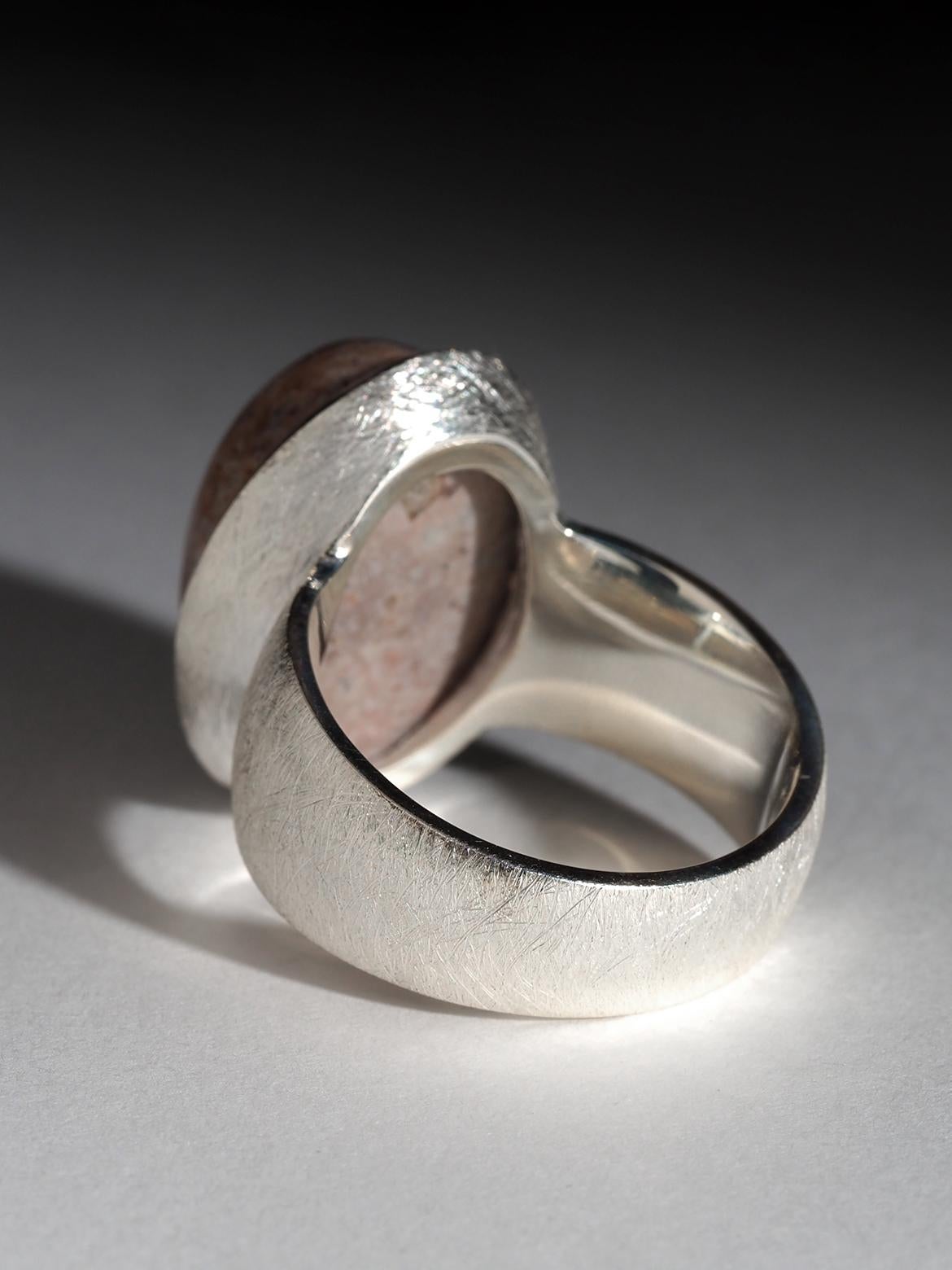 Large Mexican Opal Silver Ring wedding anniversary wife gift natural opal jewels For Sale 6