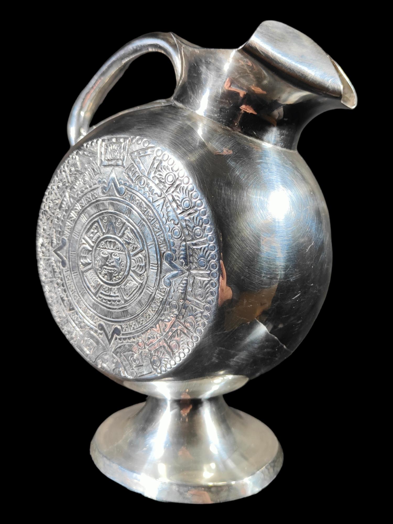 Mid-20th Century Large Mexican Pot Sterling Silver From 50 S For Sale