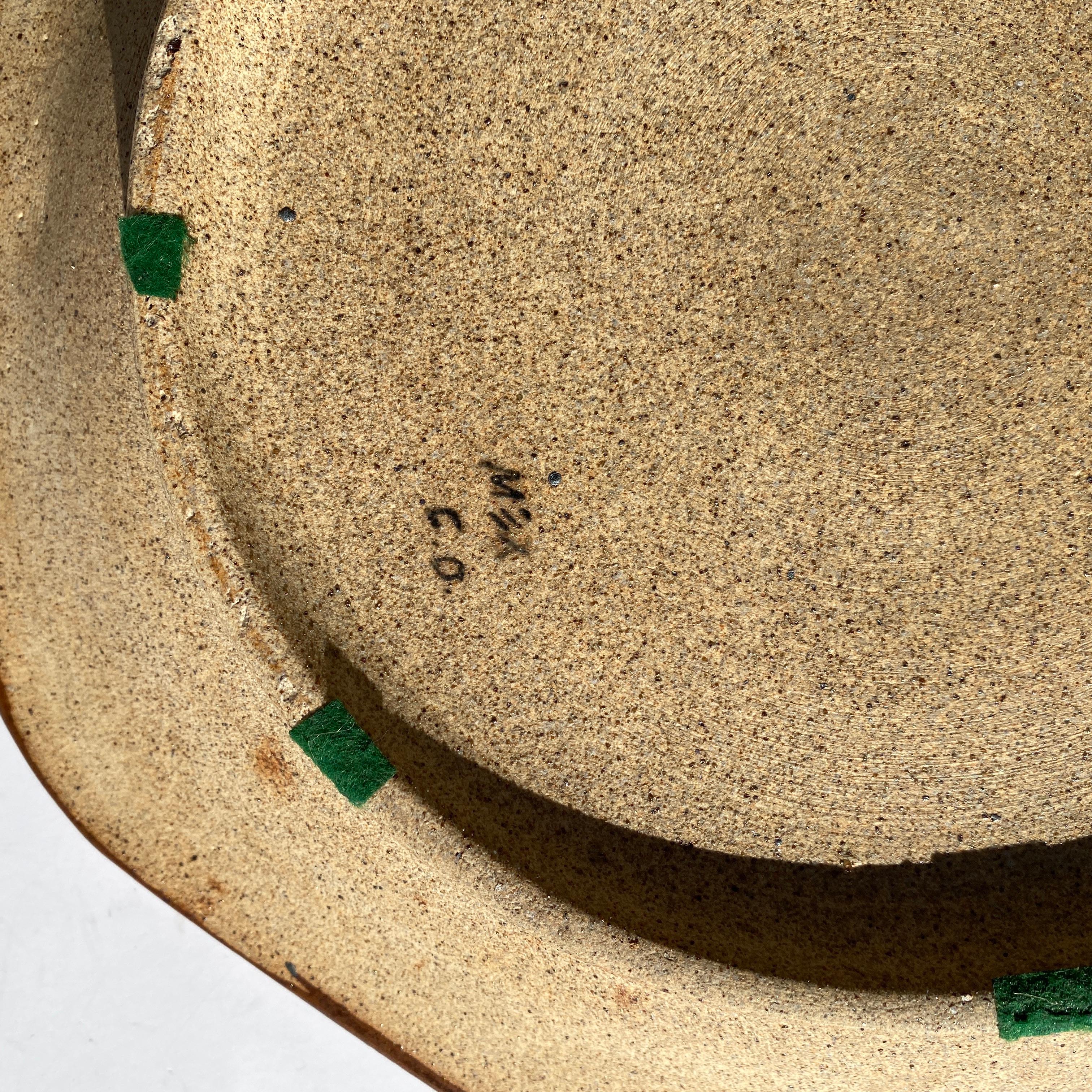 Large Mexican Round Folk Pottery Platter with Heron Bird Design Tonalá Mestizo 2