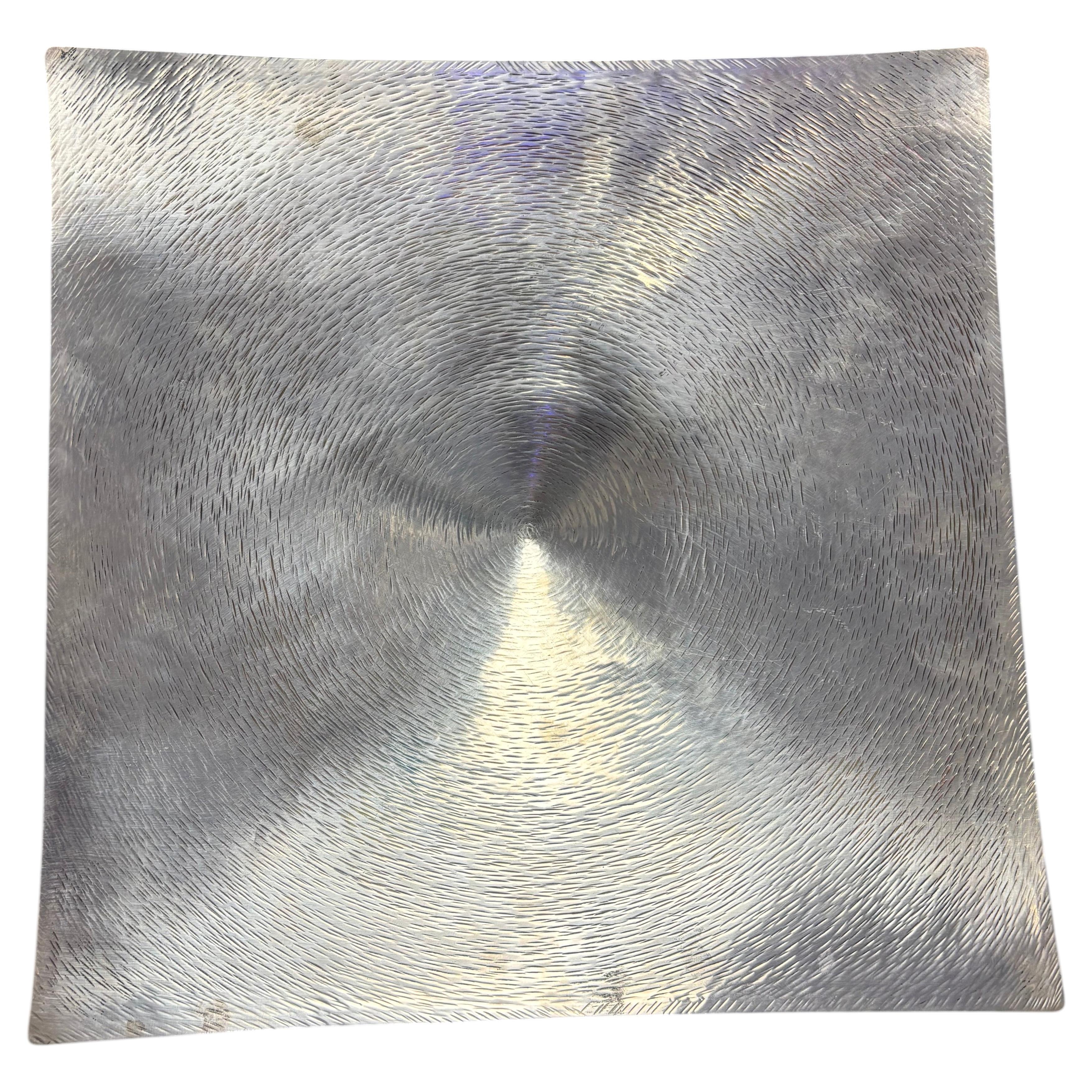 Großes mexikanisches Tablett aus handgehämmertem Sterlingsilber von Platería Artística, 1012g