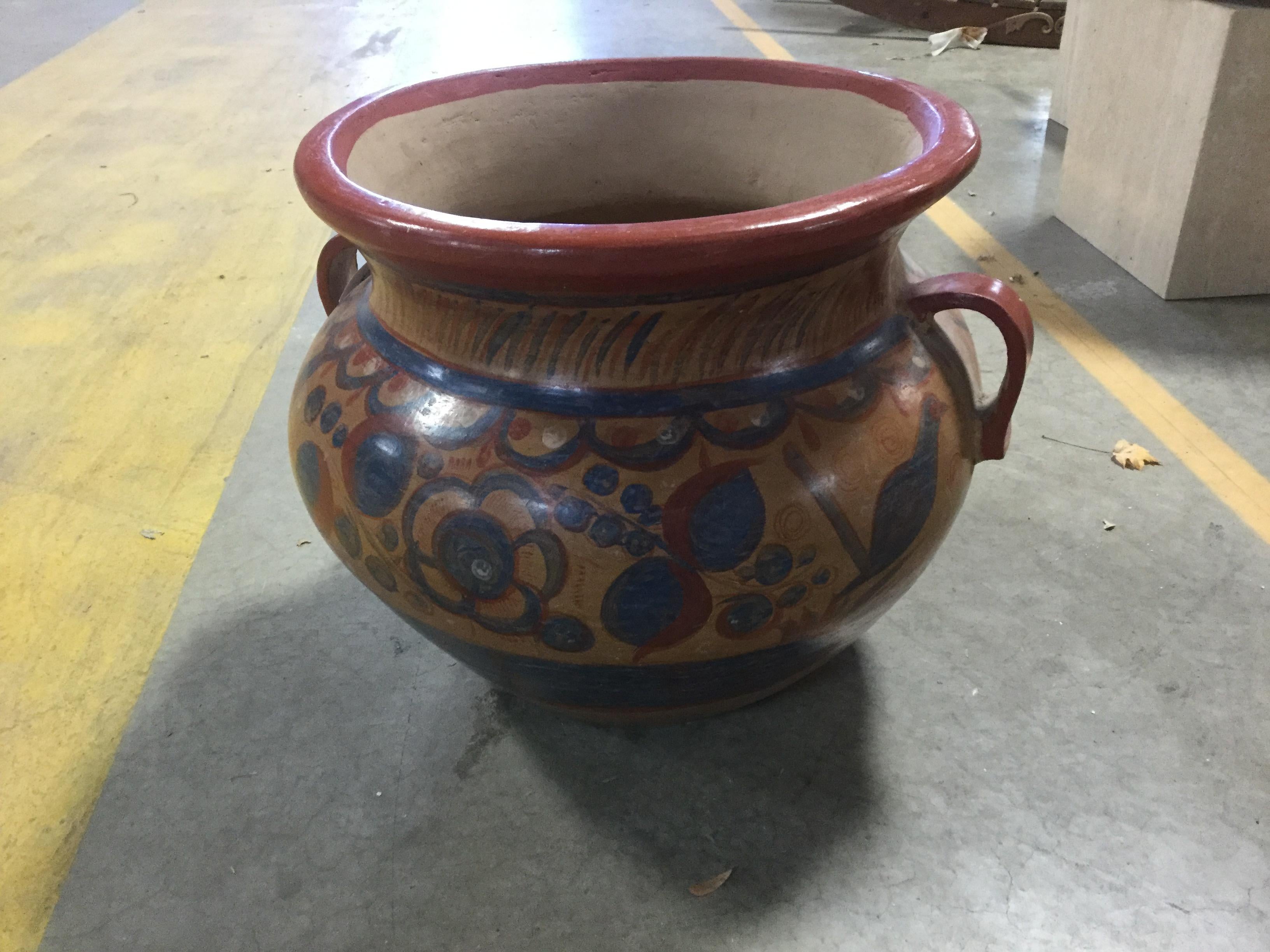 Large Mexican Vase Tonala, 1960 In Good Condition For Sale In North Beninngton, VT