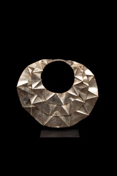 Large Miao Minority Tribe Ceremonial Geometric Mounted Necklace/Collar