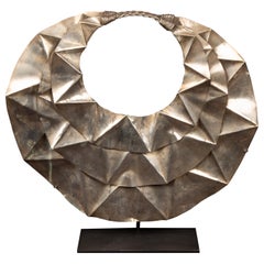 Large Miao Minority Tribe Ceremonial Geometric Mounted Necklace/Collar