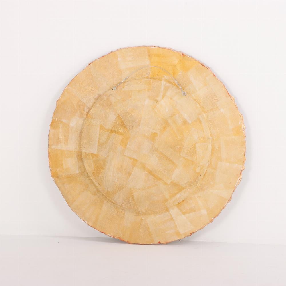 Large Mica and Gilt Resin Convex Mirror. In Good Condition For Sale In Philadelphia, PA