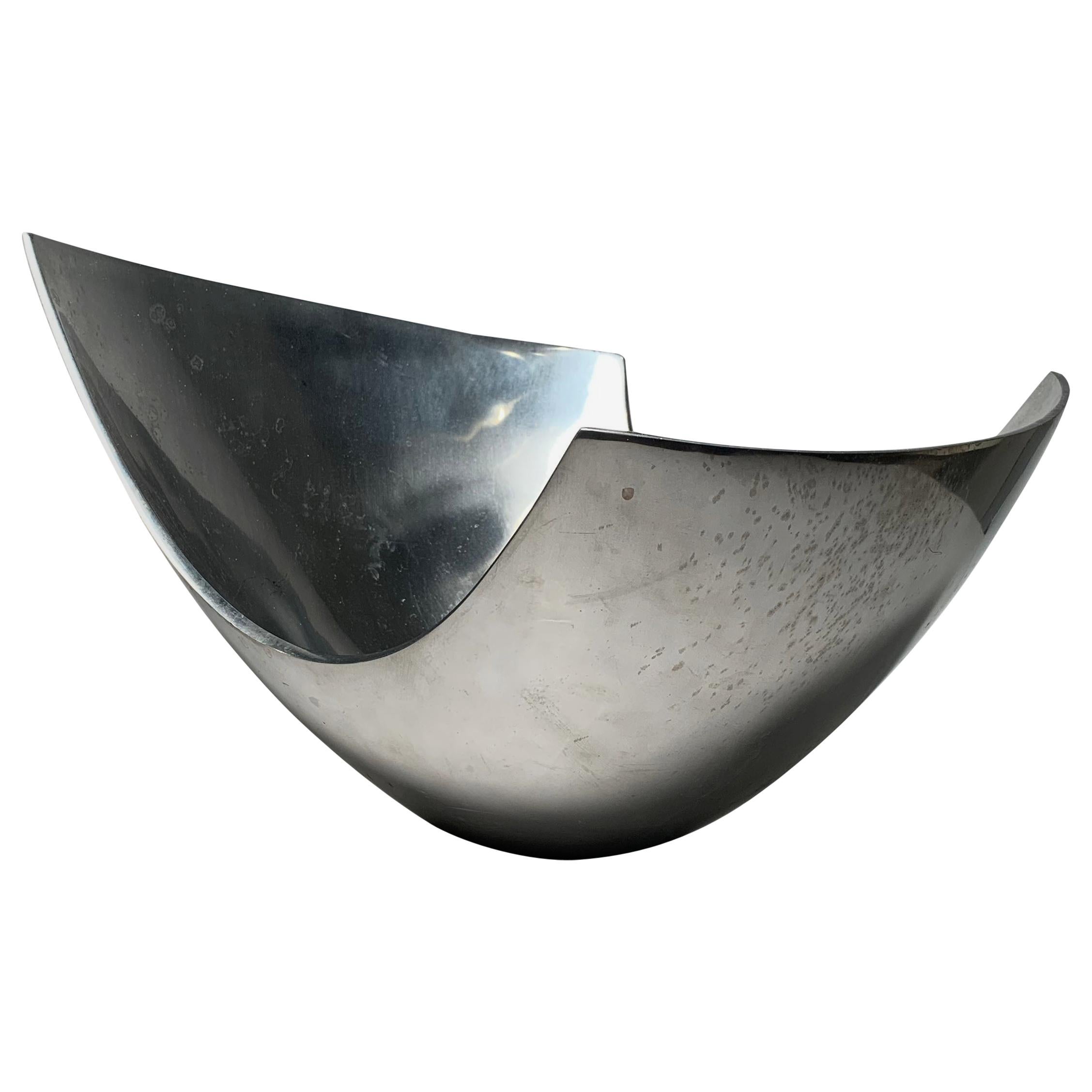 Large Michael Lax Polished Aluminum Bowl For Sale
