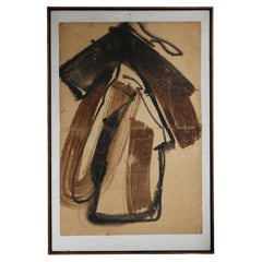 Large Michel Carrade Ink on Paper, 1964
