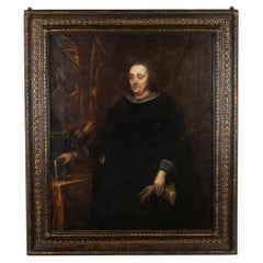 Large Mid-17th Century Oil Portrait of a Cromwellian Puritan Matriarch