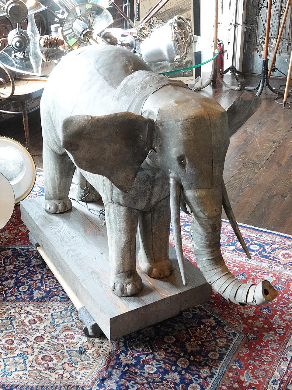 Large Mid 1800s Zinc Automaton Elephant  For Sale 2