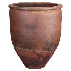 Large Mid 19th C. Japanese Terracotta Vessel Wabi Sabi