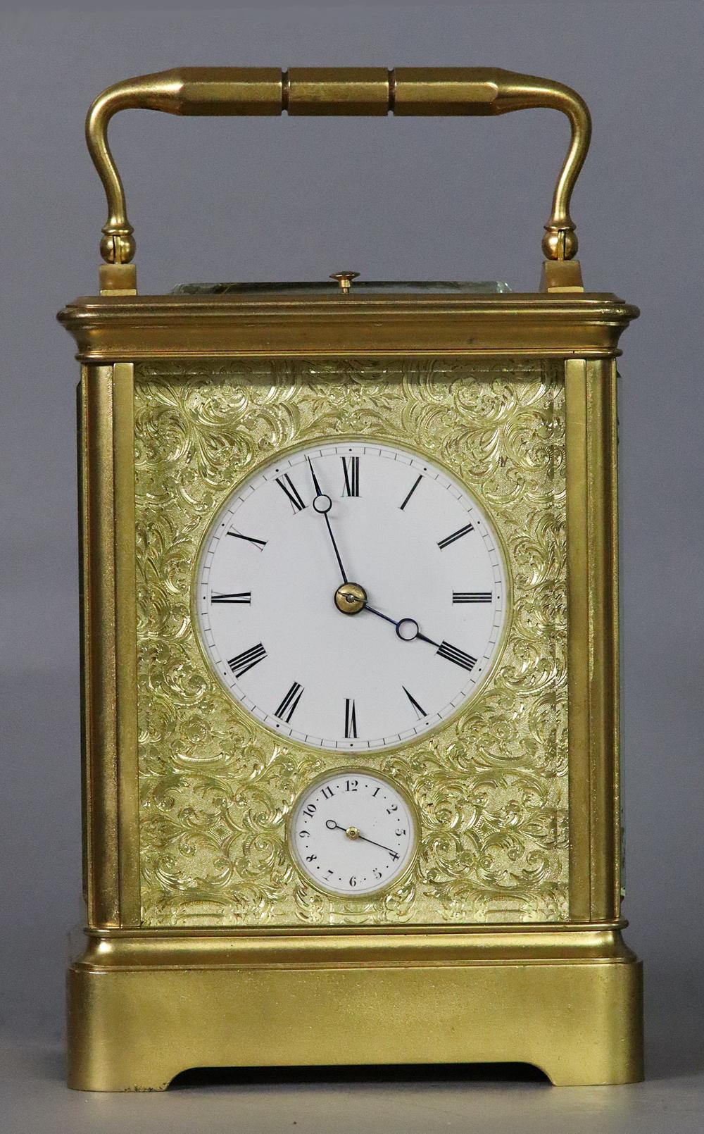 French Large Mid-19th Century Carriage Clock by Drocourt