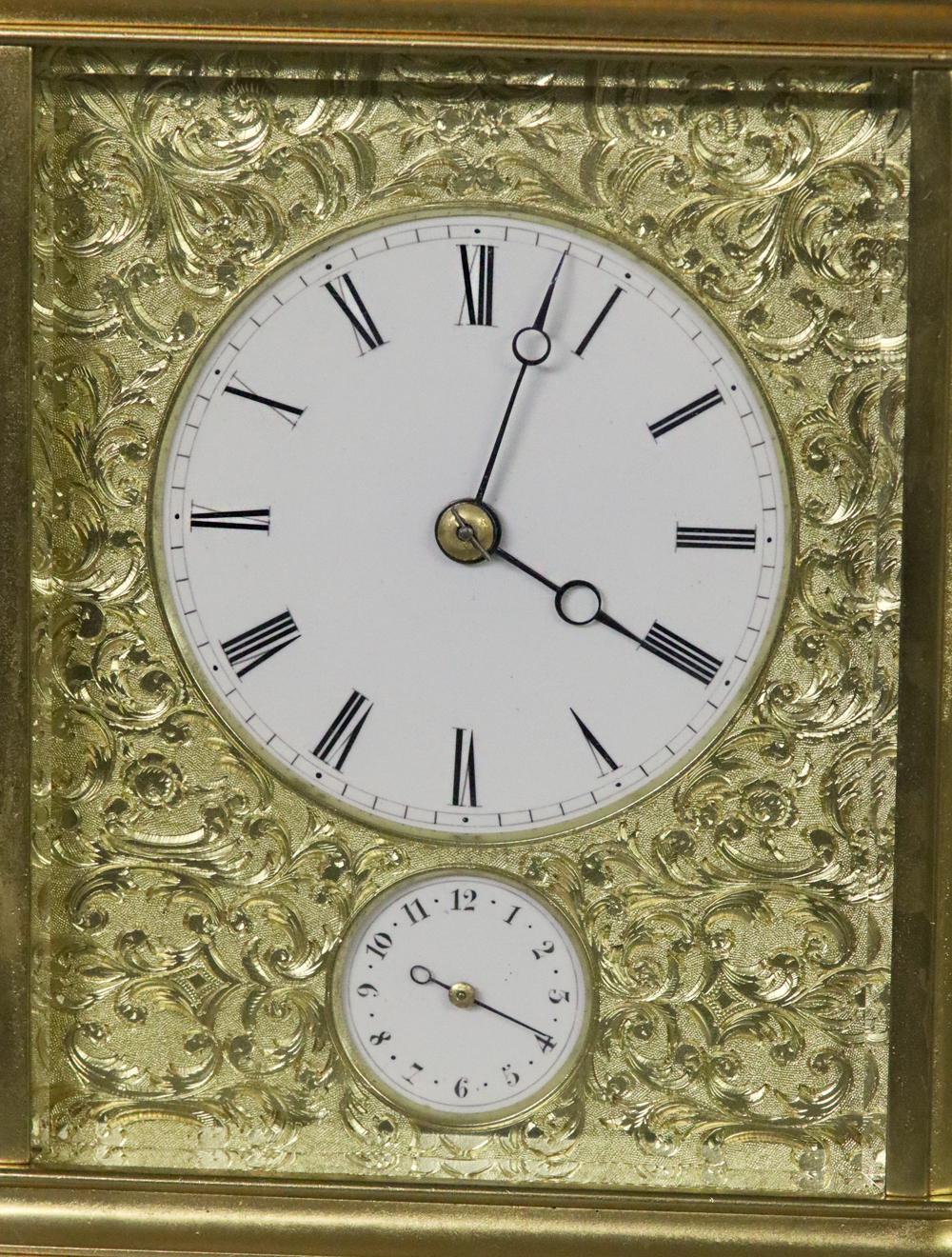 Gilt Large Mid-19th Century Carriage Clock by Drocourt