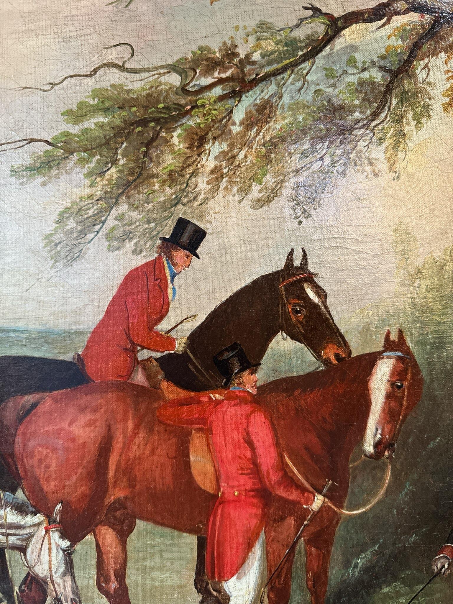 English Large Mid 19th Century Fox Hunt Painting by John Frederick Herring Sr.